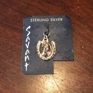 Savant Sterling Silver Horse Horseshoe Charm